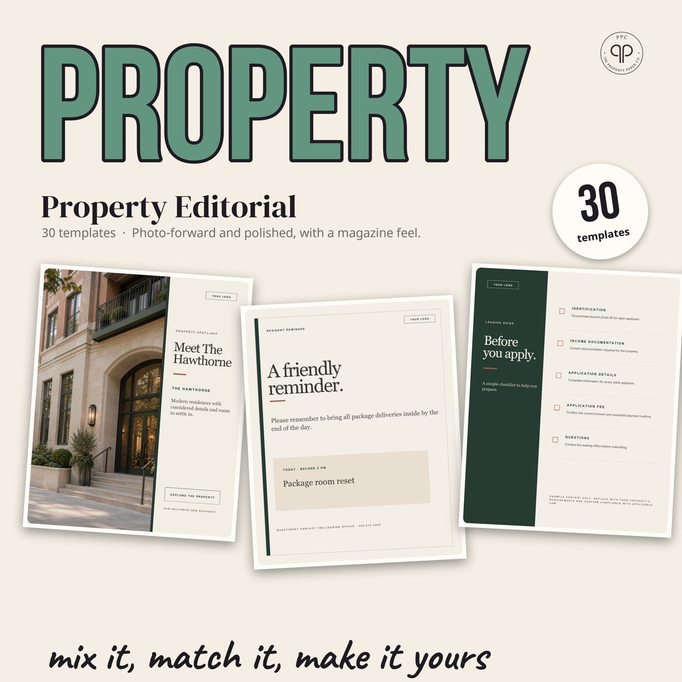 Property Editorial: 30 templates, from The Mix & Match Edit