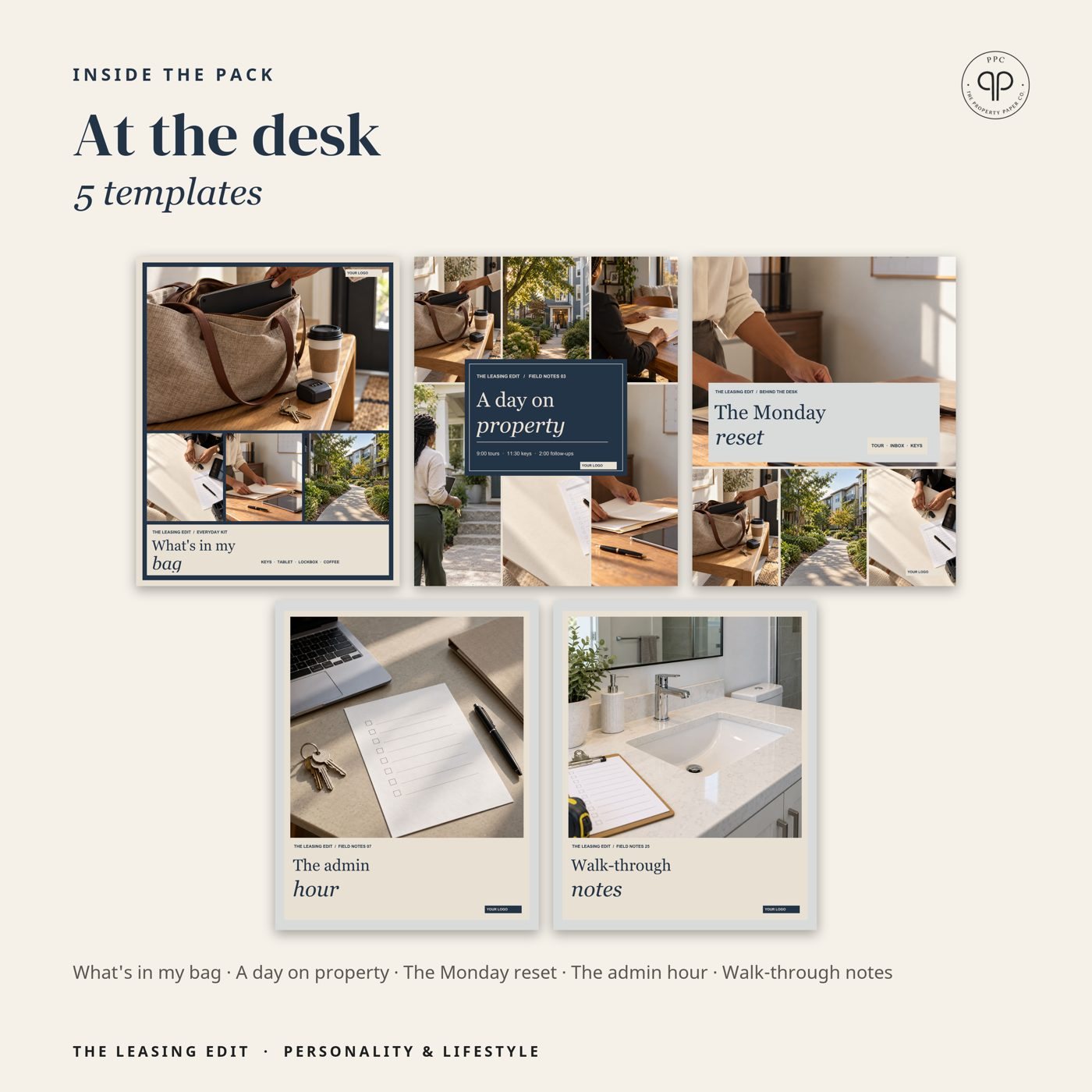 At the desk: 5 templates, from Personality & Lifestyle