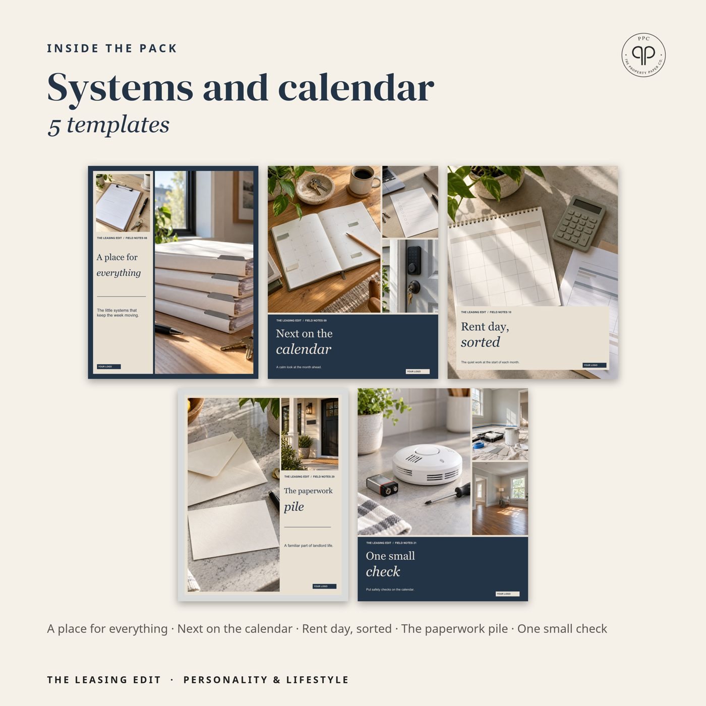 Systems and calendar: 5 templates, from Personality & Lifestyle