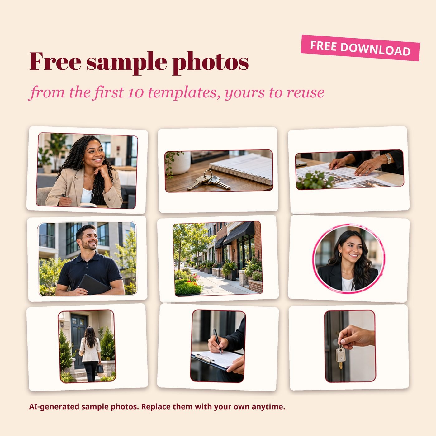 Free sample photos: A 10-photo pack to swap for your own, from Pop Edit