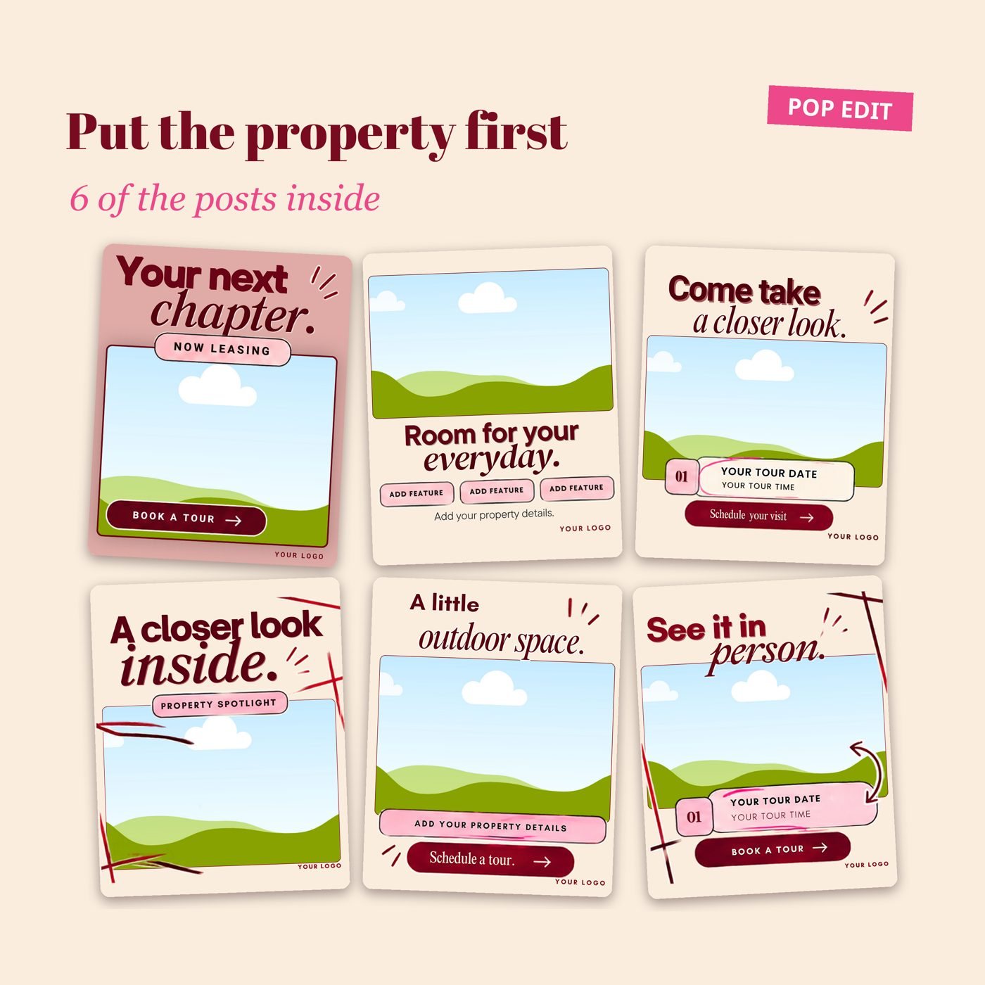Put the property first: 6 of the posts inside, from Pop Edit