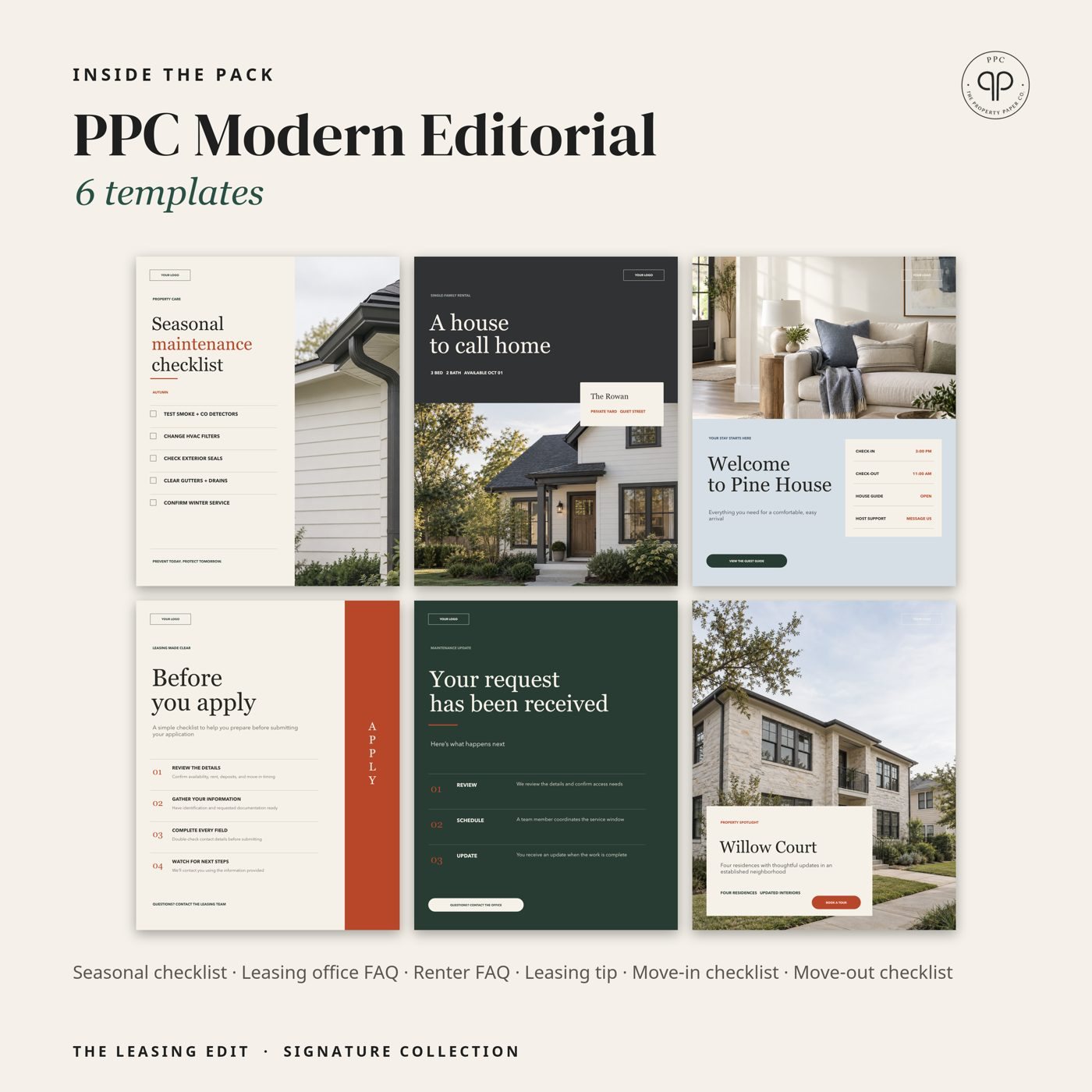 PPC Modern Editorial: 6 templates, from The Signature Collection
