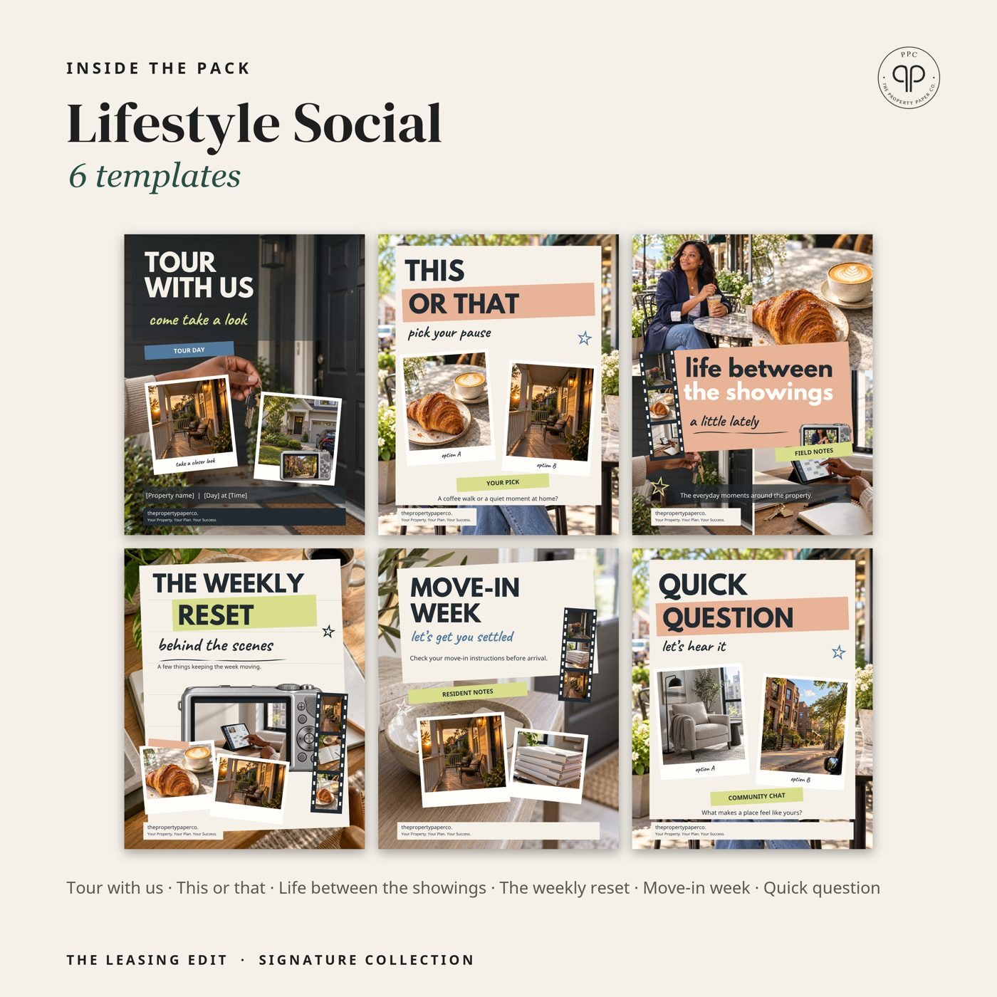 Lifestyle Social: 6 templates, from The Signature Collection