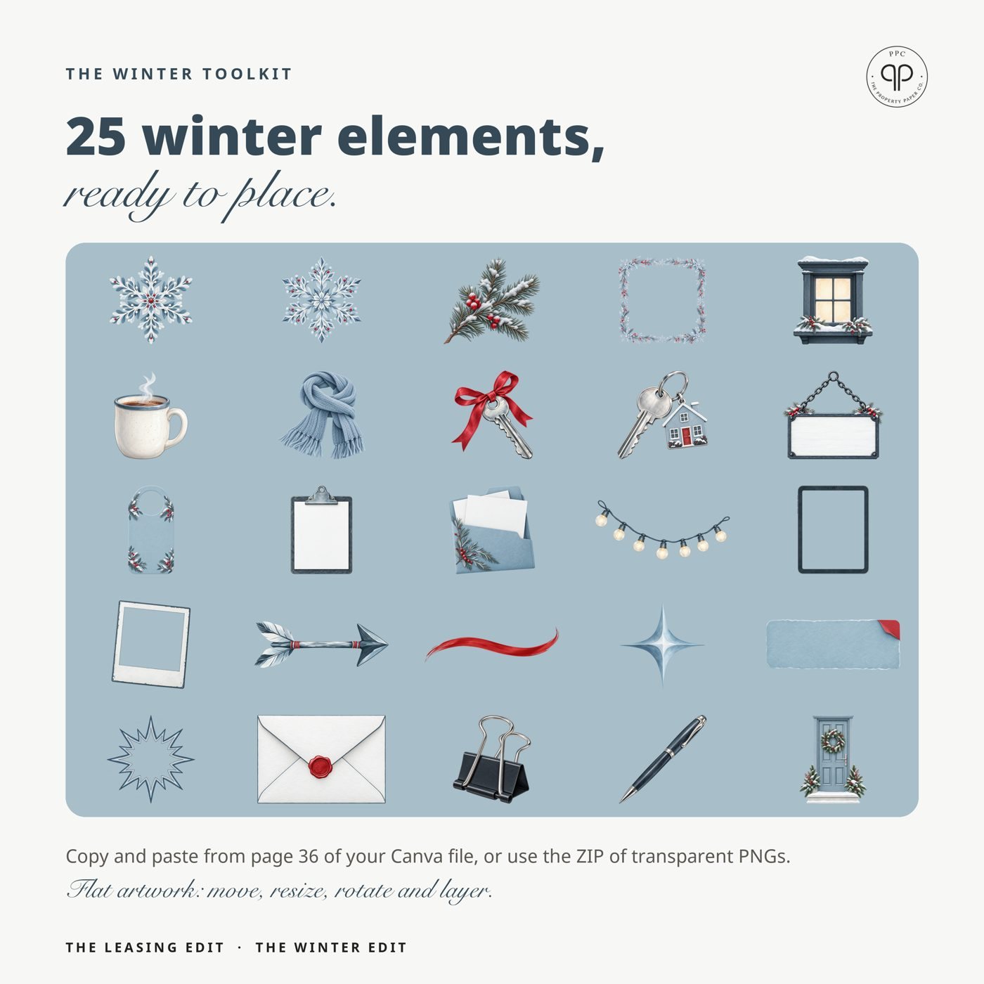 Winter toolkit: 25 editable elements, from The Winter Edit